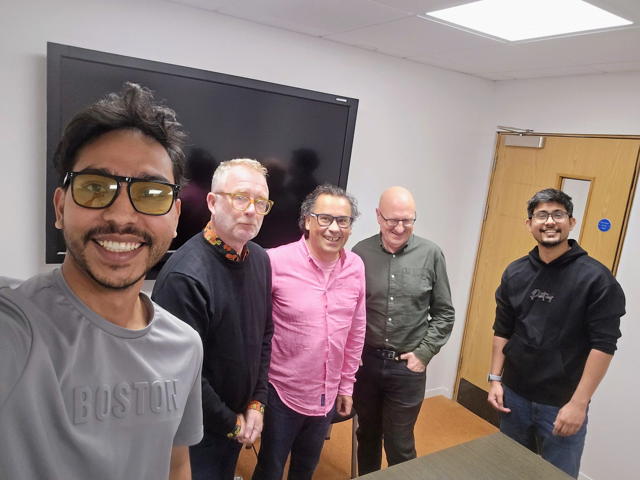 The Cymrai directors with the USW Startup Stiwdio leads after a pitch